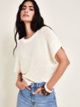 Monsoon Sia Slouch Jumper, Ivory