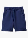 Benetton Kids' Cotton Sweat Bermuda Shorts, Night Blue