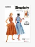 Simplicity Misses' 1950s Vintage Dress Sewing Pattern, S9913