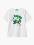 Benetton Kids' Sound Of '65 Graphic Short Sleeve T-Shirt, Optical White