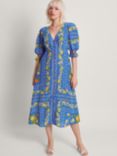 Monsoon Paloma Tea Midi Dress, Blue