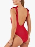 Accessorize Textured Tie Detail Swimsuit, Red