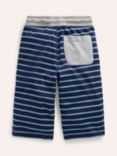 Mini Boden Kids' Stripe Jersey Baggy Shorts, Georgian Blue