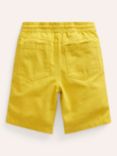 Mini Boden Kids' Pull On Drawstring Shorts, Lemon Yellow