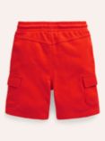 Mini Boden Kids' Cargo Drawstring Jersey Shorts, Firecracker Red