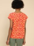 White Stuff Rae Floral Organic Cotton Blouse, Orange/Multi