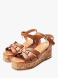 Moda in Pelle Poppiee Leather Wedge Heel Sandals, Tan