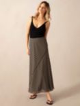 Ro&Zo Stone Stripe Seam Detail Maxi Skirt, Black