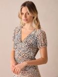 Ro&Zo Leopard Print Midi Dress, Brown