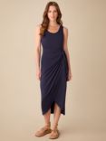 Ro&Zo Petite Jersey Tie Waist Midi Dress, Navy