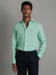 Reiss Ruban Regular Fit Linen Shirt, Bermuda Green