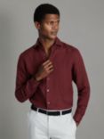 Reiss Ruban Regular Fit Linen Shirt, Pecan Brown