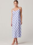 British Boxers Crisp Cotton Striped Strappy Nightdress, Boat Blue/White