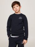 Tommy Hilfiger Kids' Organic Cotton Blend Logo Sweatshirt, Desert Sky