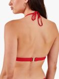 Accessorize Textured Triangle Bikini Top, Red