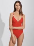 Reiss Amber Underwired Tie Back Swimsuit, Red