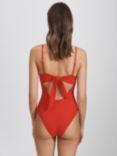 Reiss Amber Underwired Tie Back Swimsuit, Red