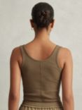 Reiss Violet Scoop Neck Vest Top, Khaki