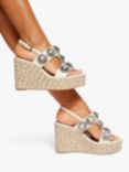 Kurt Geiger London Octavia Leather Wedge Heel Espadrilles, Natural