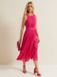 Phase Eight Simara Pleated Midi Dress, Pink