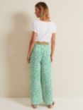 Phase Eight Nylah Abstract Print Wide Leg Trousers, Green/White