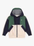 Petit Bateau Kids' Colour Block Hooded Windbreaker, Avalanche/Multi