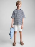 Mango Kids' John Slim Fit Denim Bermuda Shorts, White
