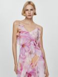 Mango Azalea Ruffled Floral Print Maxi Dress, Purple/Multi