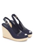 Tommy Hilfiger Iconic Elba Slingback Wedges, Space Blue