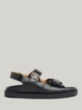 Tommy Hilfiger Monogram Buckle Leather Sandals, Black