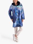 chesca Abstract Butterfly Print Reversible Raincoat, Blue/Multi