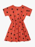 Bobo Choses Kids' Organic Cotton Blend Poma Apple Print Dress, Red