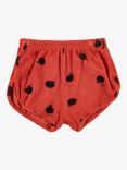 Bobo Choses Kids' Organic Cotton Terry Towelling Apple Print Shorts, Red