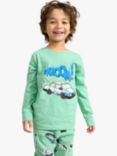 Lindex Kids' Vroom Print Pyjamas, Light Green