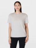 Sweaty Betty Essential Organic Cotton Blend Crew Neck T-Shirt, Light Grey Marl