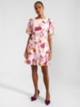 Hobbs Iona Floral Mini Dress, Pink/Multi