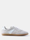 Mint Velvet Leather Side Strip Suede Trainers, Neutral/White
