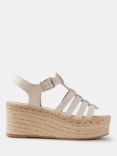 Mint Velvet Leather Platform Espadrille Sandals, Natural Cream