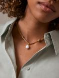 Mint Velvet Pearl Pendant Knot Necklace