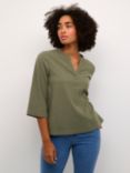 KAFFE Emily 3/4 Sleeve Notch Neck Blouse