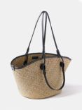 Mint Velvet Straw Basket Bag, Natural
