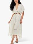 Accessorize Embroidered Tassel Kaftan, White