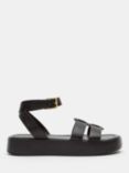 HUSH Freya Leather Flatform Sandals, Black