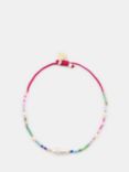 HUSH Maura Glass Bead Bracelet, Gold/Pink