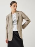 HUSH Lana Linen Blend Blazer, Taupe