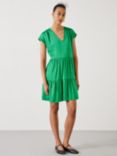 HUSH Lily Satin Tiered Mini Dress, Green