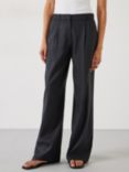 HUSH Lana Linen Blend Trousers, Black