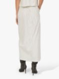Sisters Point Elama Stripe Front Split Midi Skirt, Cream/Navy