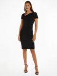 Calvin Klein Crepe Scuba Short Sleeve Midi Dress, Ck Black