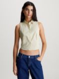 Calvin Klein Cropped Sleeveless Shirt, Green Haze
